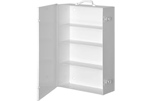 Durham 535-43 White Cold-Rolled Steel 11FX Industrial Empty First Aid Cabinet, 15" Width x 22" Height x 5-9/16" Depth, 4 Shelves