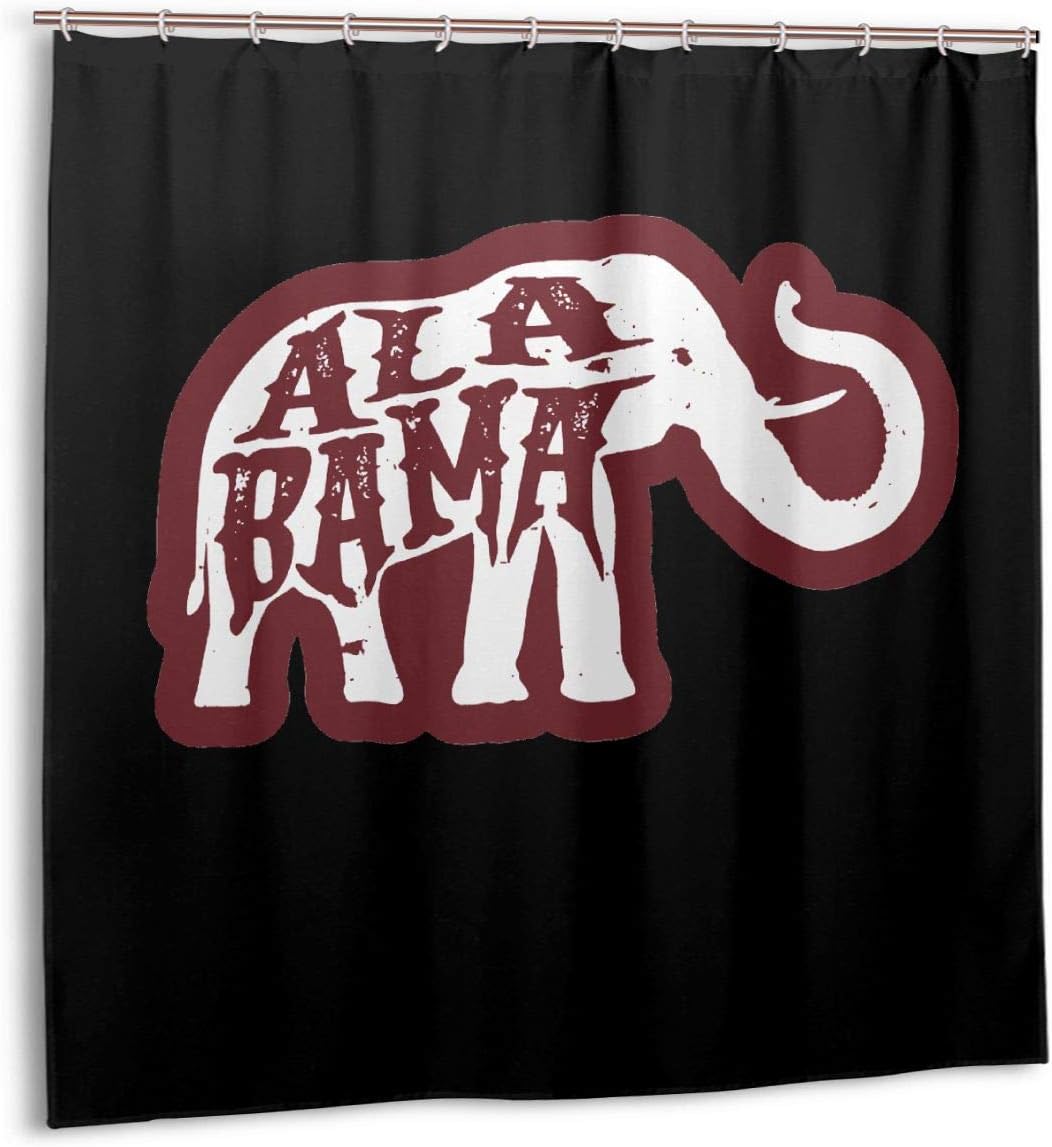 Amazon Com Black Sp Alabama Red Elephant Home Decor Shower Curtain Waterproof Polyester Cloth Curtains With Hooks For Bathroom Showers Stalls And Bathtubs Machine Washable 72 X72 Inch Home Kitchen