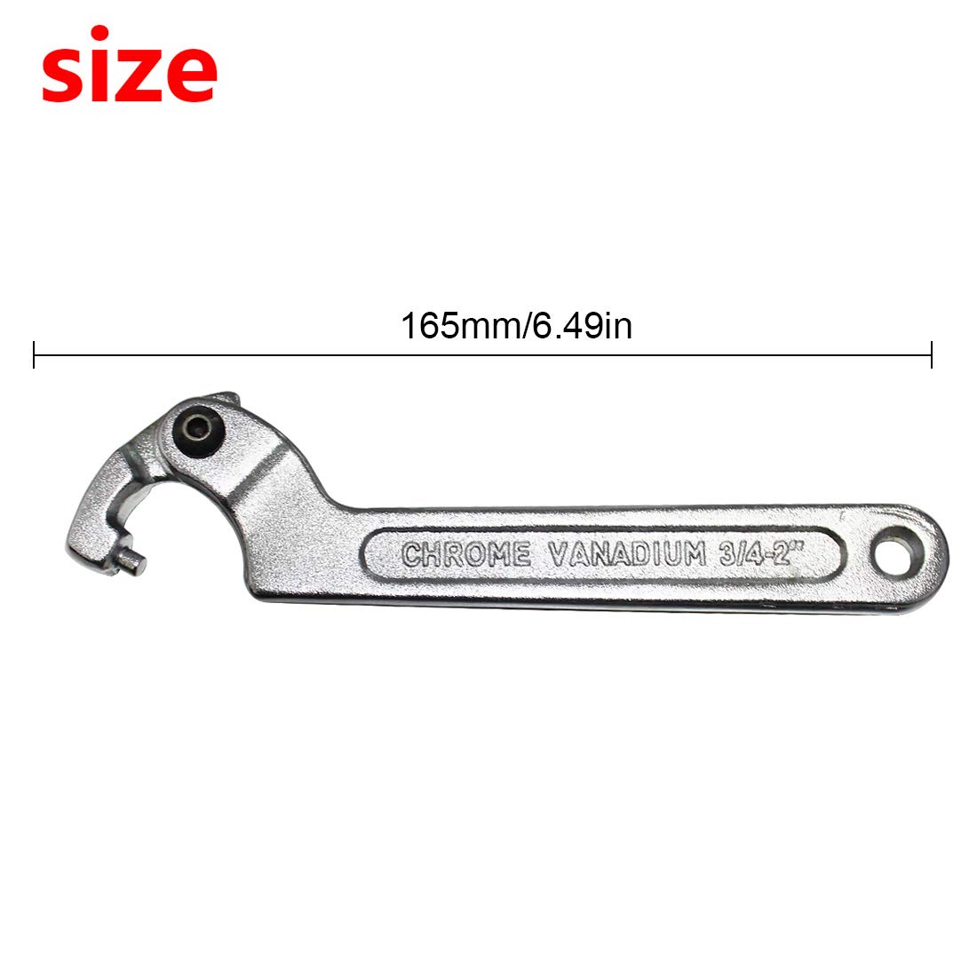 Larcele Crescent Hook Wrench for Nut Side Adjustable Spanner YYBS01