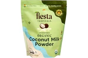 Fiesta Tropicalé Unsweetened Organic Coconut Milk Powder, Plant Based Organic Milk, Non Dairy, Gluten Free Powdered Milk for Healthy Coffee Creamer, Smoothies, Baking, and Cooking, 16 Oz, 1 Pack