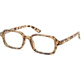 SOJOS Trendy Rectangle Blue Light Glasses Computer Glasses SJ2610 | Fashion Slim Thin Narrow Square Eyeglasses Gaming Glasses Bluelight Blocking Clear Lens Eyewear Frame