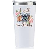 Onebttl Photography Gifts for Photographers for Women, 20oz Stainless Steel Insulated Wine Tumbler Mug with Lid - White