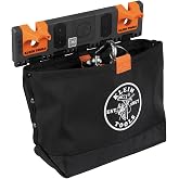 Klein Tools BC510S Bucket Work Center Hardware Tool Pouch with Carabiner | Magnetic, S Hook Rail System Accessory for Lineman Tools