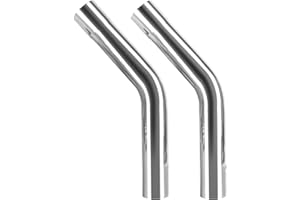 Richeer 45° 3 inch O.D. Stainless Steel DIY Custom Exhaust Tubing, 45 Degree Mandrel Bend Exhaust Pipe, Polished Surface, Uni