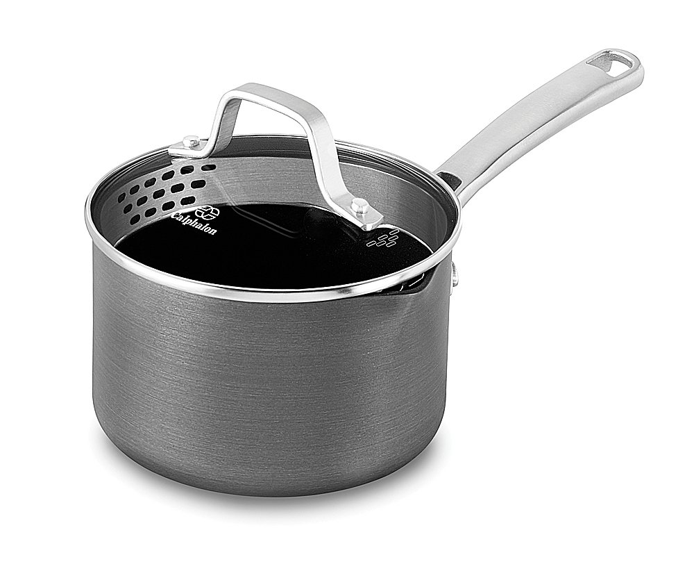 Photo 1 of Calphalon Classic Nonstick Sauce Pan with Cover, 1.5 quart, Grey