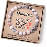 THEMEROL Valentines Day Gifts for Mom/Auntie/Grandma/Sister-Love/Balance-Natural Crystal Bracelet with Meaning-Handmade Gifts