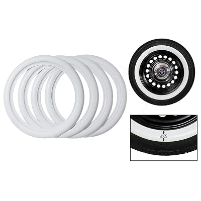 15'' Tire Side White Wall Portawall Topper Rubber Tire Ring Set of 4