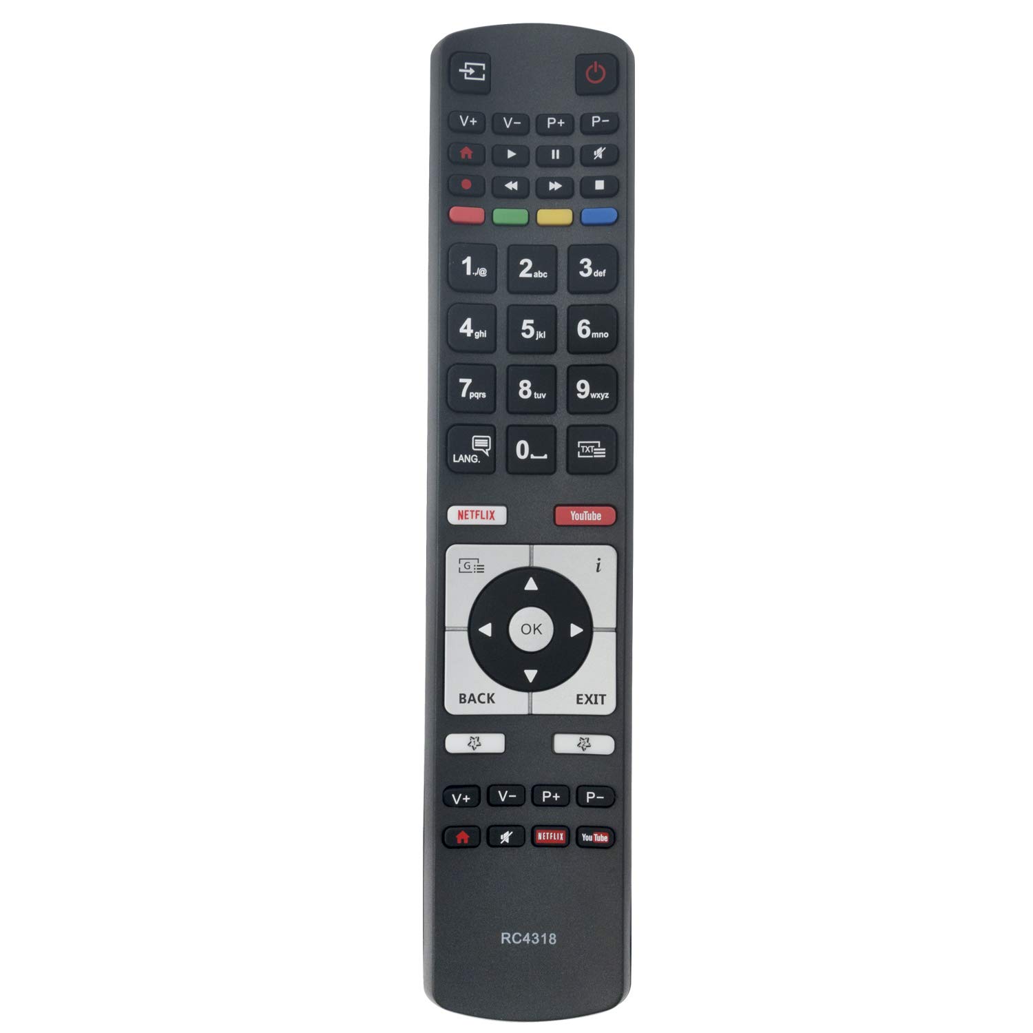 New RC4318 Remote Replaced fit for Edenwood D32H289N4CWI D40F289R4CW D40U297M4CW D40U298N4CWH D40U502N4CWH D43U297N4CWH D43U700M4CWH D49U297N4CWH D49U700M4CWH D50U293N4CWH D50U600M4CWII D55U297N4CWH
