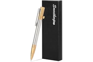 SMOOTHERPRO Bolt Action Pen Compatible with Parker Refill Stainless Steel Pen Clip for EDC Writing Tremor Parkinson Arthritic Business Gift (SP01NA2)