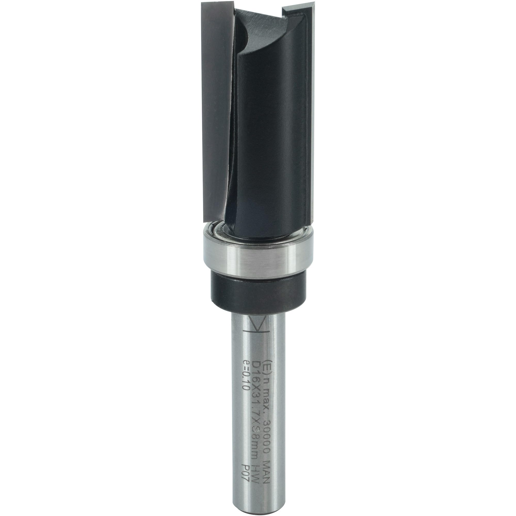 ENT 11657 Trimming Cutter Tungsten Carbide TC, Shank (S) 8 mm, Diameter (D) 16 mm, NL 32 mm, SL 32 mm, GL 77 mm, with Ball Bearing