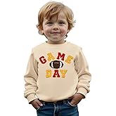 CM C&M WODRO Football Sweatshirt for Baby Boy Girl Game Day Sequin Embroidery Pullover Toddler Crewneck Long Sleeve Outfit