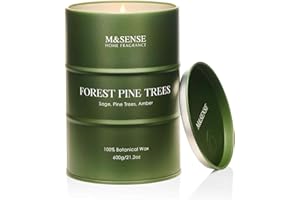 M&SENSE Frosted Pine Scented Candles Large, Natural Soy Candles 21.2oz 120 Hour Slow Burning,Aromatherapy Candle for Stress Relief Meditation Relaxing