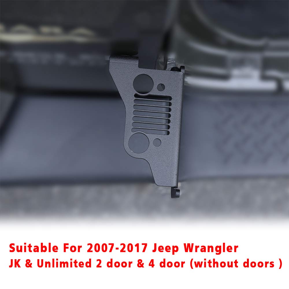 cartaoo Foot Pegs Solid Steel Black Foot Rest Kick Panel for 2007-2017 Jeep Wrangler JK & Unlimited (2pcs in 1pack) (Grill Style)