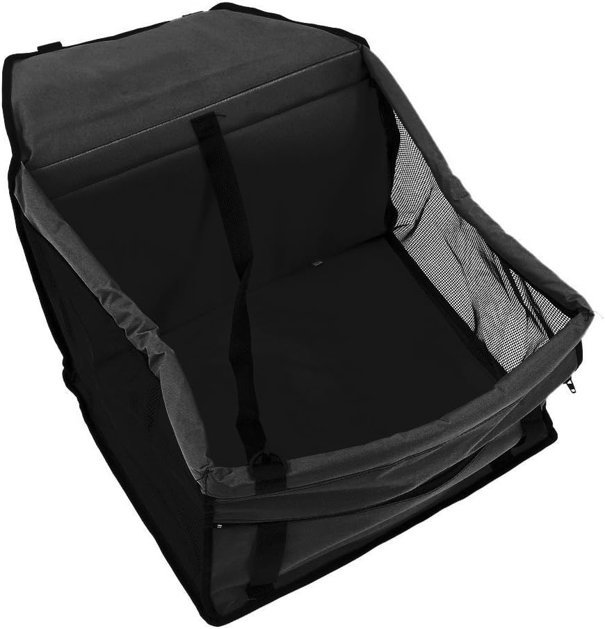 Easylifer Cat Puppy Pet Car Seat Carrier Travel Carrier Bag Cage Deluxe Portable with Clip-On Safety Leash and Zipper Storage Pocket Pet Dog Car Booster Seat(black)