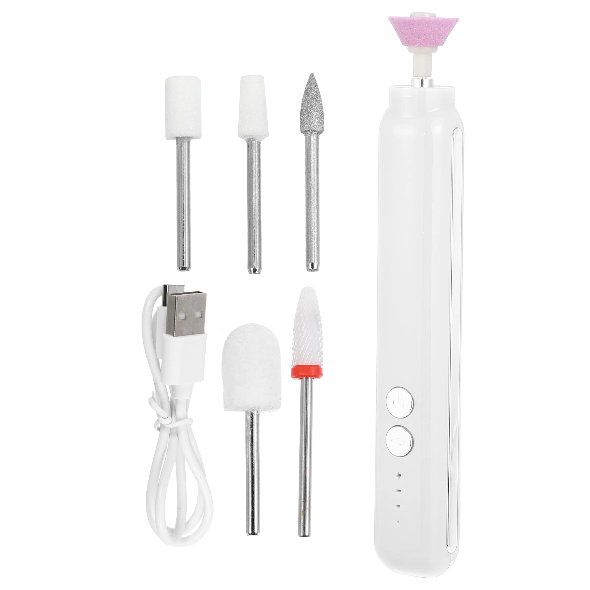 VOCOSTE Electric Nail File Set, Nail Drill Machine, Pedicure Set, Nails Care Kits, Portable Hand Foot Nail Care Trimmer, for Home Salons Use, ABS, White