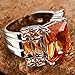 Psiroy 925 Sterling Silver Plated Simulated Morganite Knuckle Wide Band Ring Size 8