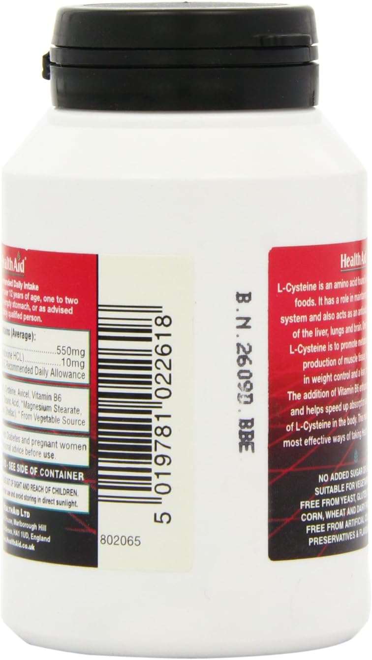 HealthAid L-Cysteine 550mg - 30 Tablets, 30 count (Pack of 1) - Image 5