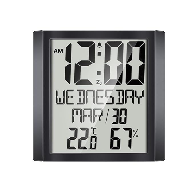 Temperature Humidity Calendar Indoor Clock Large Amazon.in Electronics