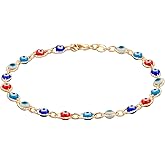 Barzel 18k Gold Plated Evil Eye Anklet Bracelet - Made In Brazil