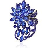 Rhinestone Flower Brooch for Women Vintage Crystal Flower Brooch Pin Sparkly Rhinestone Crystal Bouquet Clusters Brooch Pin Elegant Clothing Hat Bag Accessories Christmas Birthday Party Jewelry