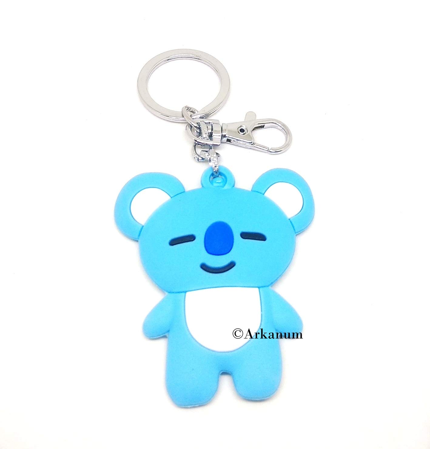 Arkanum Cute 2D Koya BTS | BT21 Kpop Character | Doll Fancy Heavy Premium Silicone Keychain Blue