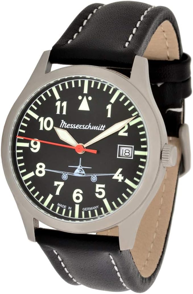 Aristo Uomo Messerschmitt Orologio da Pilota - Cometa 80 Anni - ME163-80-1 Pelle