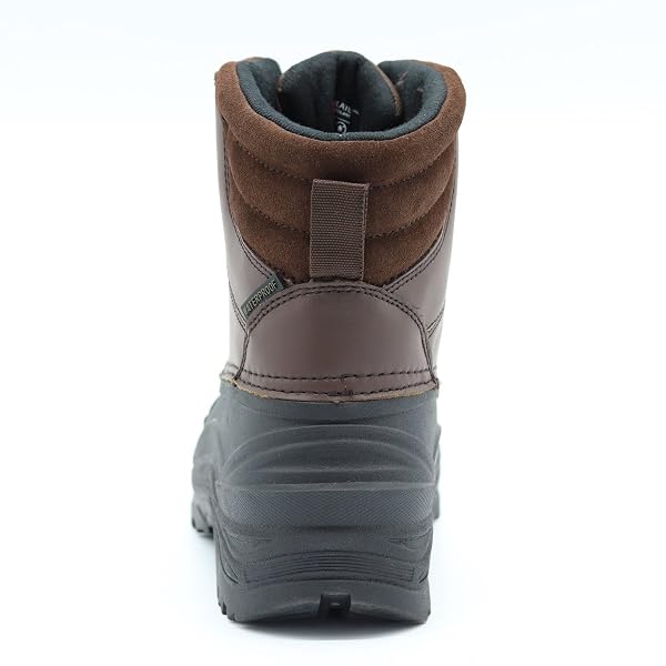 NORTHIKEE MEN’S WINTER SNOW BOOTS WATERPROOF. NON-SLIP INSULATED WARM SAFE AND DURABLE OUTDOOR SKI CLASSIC SUEDE, NON-SLIP RUBBER OUTSOLE, CUSHIONED EVA INSOLES，MID-CALF HEIGHT BOOTS BLACK SIZE 09