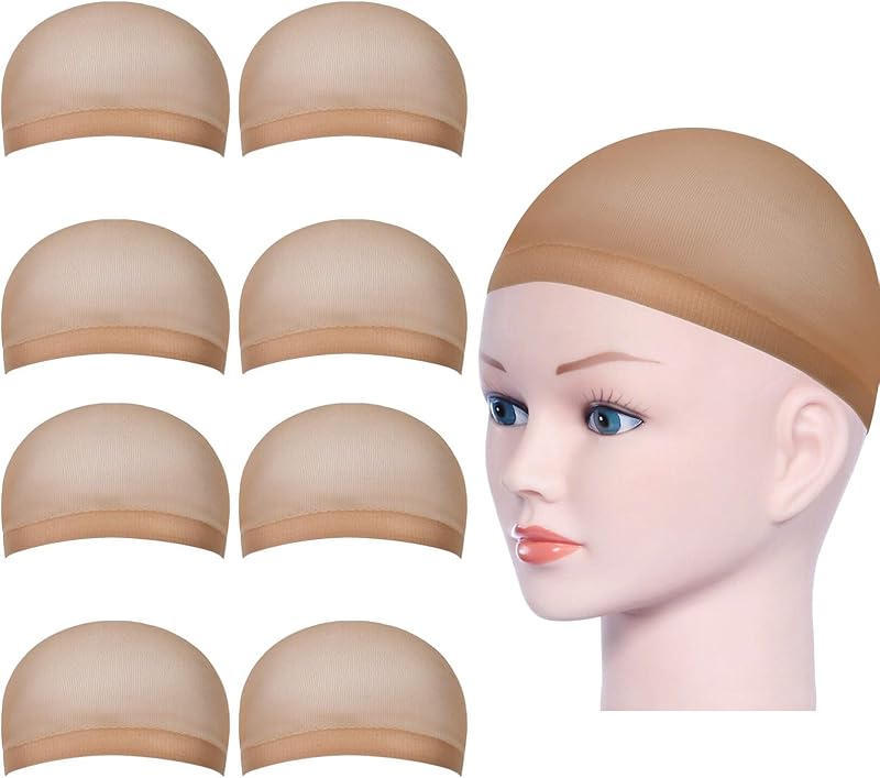 URAQT Wig Caps 8 Pcs Nylon Ultra Thin Breathable Unisex Wig Net Cap