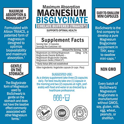 Magnesium Bisglycinate 100 Chelate NoLaxative Effect Maximum