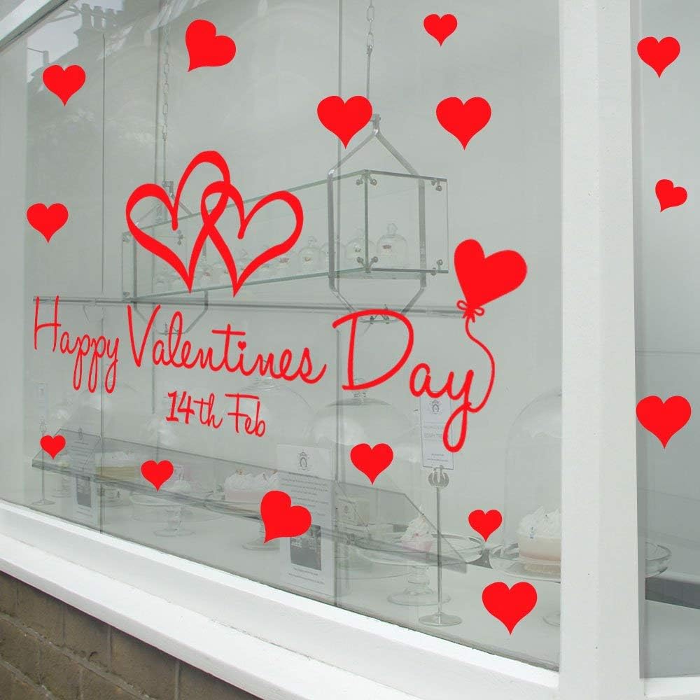 Amazon.com: Cukudy Happy Valentines Day Love Heart Wall Window Stickers