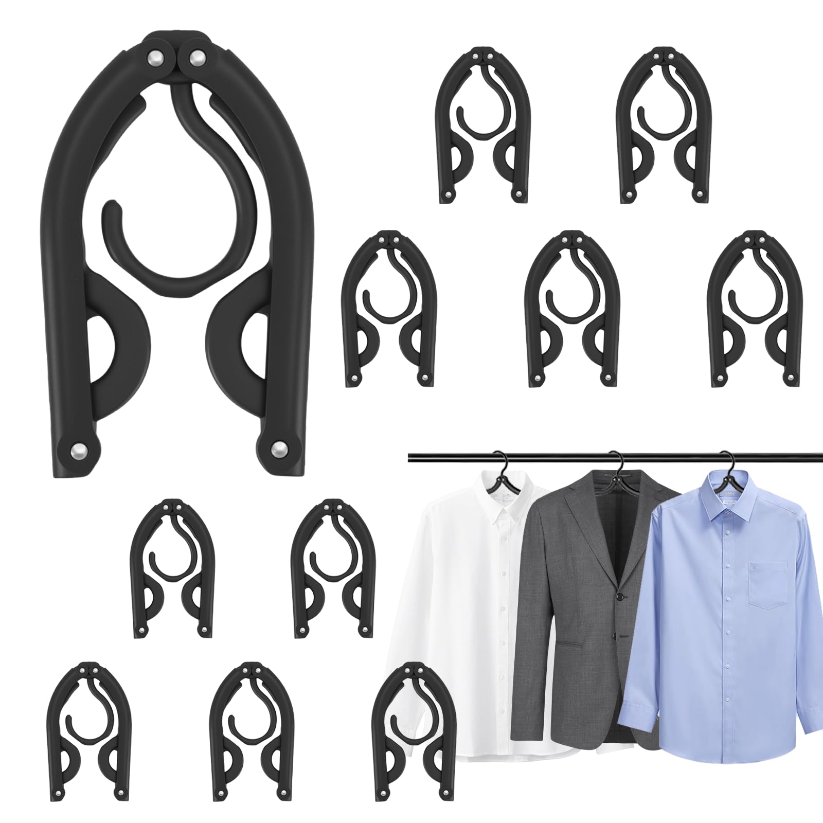 Photo 1 of 10Travel Hangers Foldable?Folding for Travtravel Hangerscruise Essentials ? 2025 Upgraded Folding Travel? Foldable for Suitcaseeling Travel Hangers (Black)