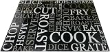 Acense Tempered Glass Worktop Saver 40 x 30 cm Black with White Writing