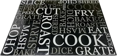 Acense Tempered Glass Worktop Saver 40 x 30 cm Black with White Writing