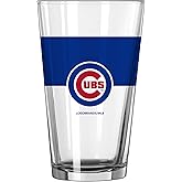 Logo Brands MLB Colorblock 16oz Pint Glass (Chicago Cubs)