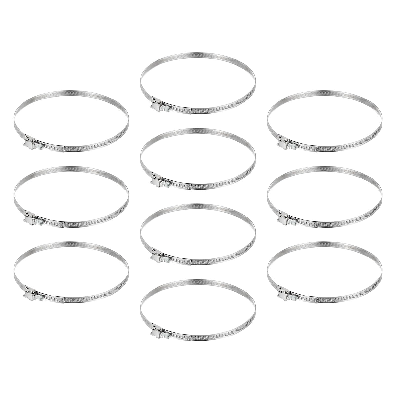 PATIKIL 6 Inch Adjustable Pipe Hose Clamp, 10 Pack Stainless Steel Air Ducting Clamp Worm Gear Drive Hose Clamps Pipe Clamp for Ventilation Duct (50mm-165mm)