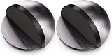 Hotop Self-Adhesive Floor Door Stop 2 Pcs Oval Stainless Steel Grey