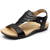 Rihero Women's Orthopedic Arch Support Sandals Orthotic Comfortable Casual Flat Sandals for Summer Beach Walking