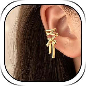 Bow Ear Cuffs for Women Non Piercing Clip On Earrings