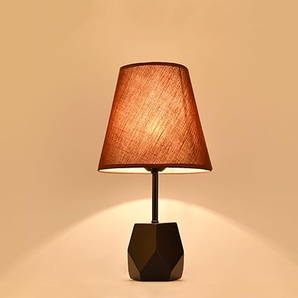 Led Solid Wood Table Lamp Cloth Creative Bedroom Bedside