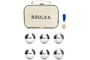 Kikkerland Boules Set Large Action Game, Outdoor, Beach, Lawn Backyard Family Party Games for Adults