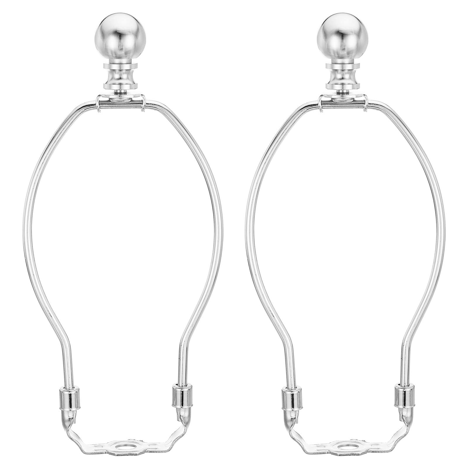 PATIKIL 7 Inch Lamp Harp Kit with Finial, 2 Set Detachable Shade Bracket Holder, DIY Lighting Accessories for Table Floor Lamps, Chrome