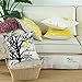CaliTime Set of 4 Soft Canvas Throw Pillow Covers Cases for Couch Sofa Home Decoration Shadow Bird Tree Branches Silhouette 18 X 18 Inches Bright Yellow