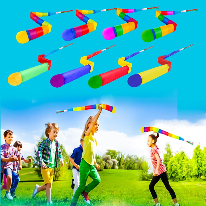 Photo 1 of Kids Sensory Training Ball and Catch Ball with Rainbow Tail, Soft Sponge Balls and Rainbow Tails Glow at,Throw and Catch Outdoor Game