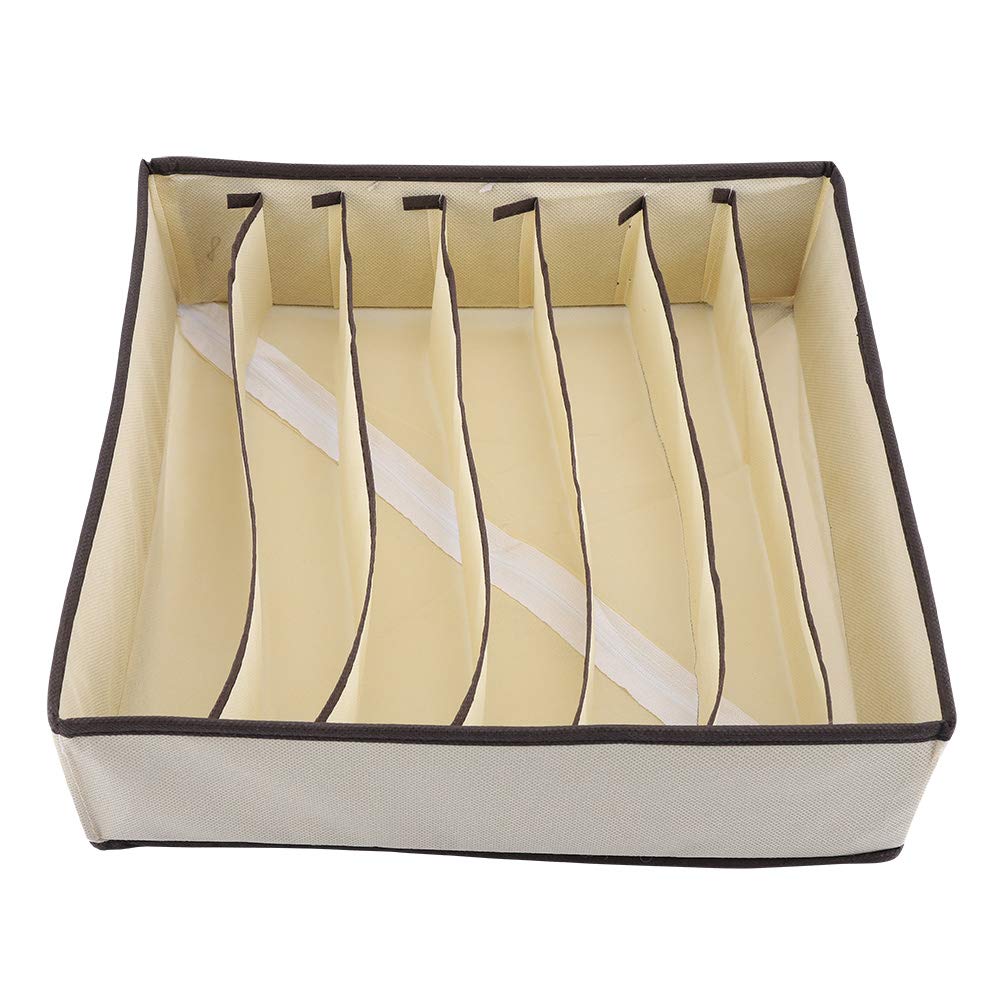 FTVOGUE Foldable Storage Box, Drawer Organiser for Bra Underwear Sock(7Grids)