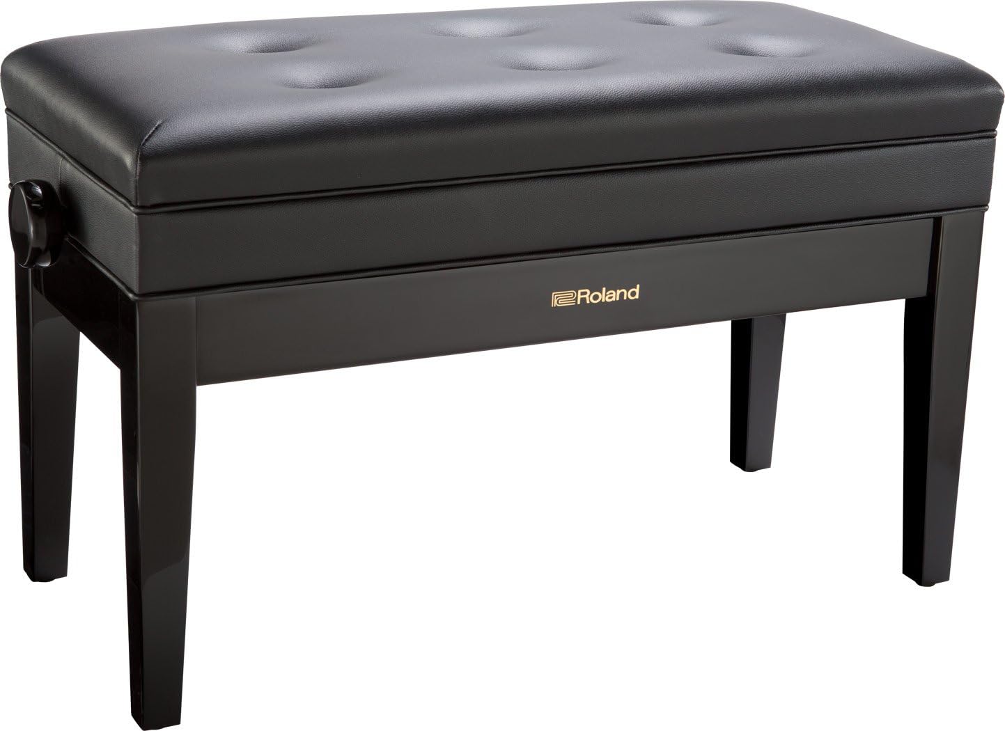 Roland Duet Size Piano Bench in Polished Ebony with vinyl seat RPB