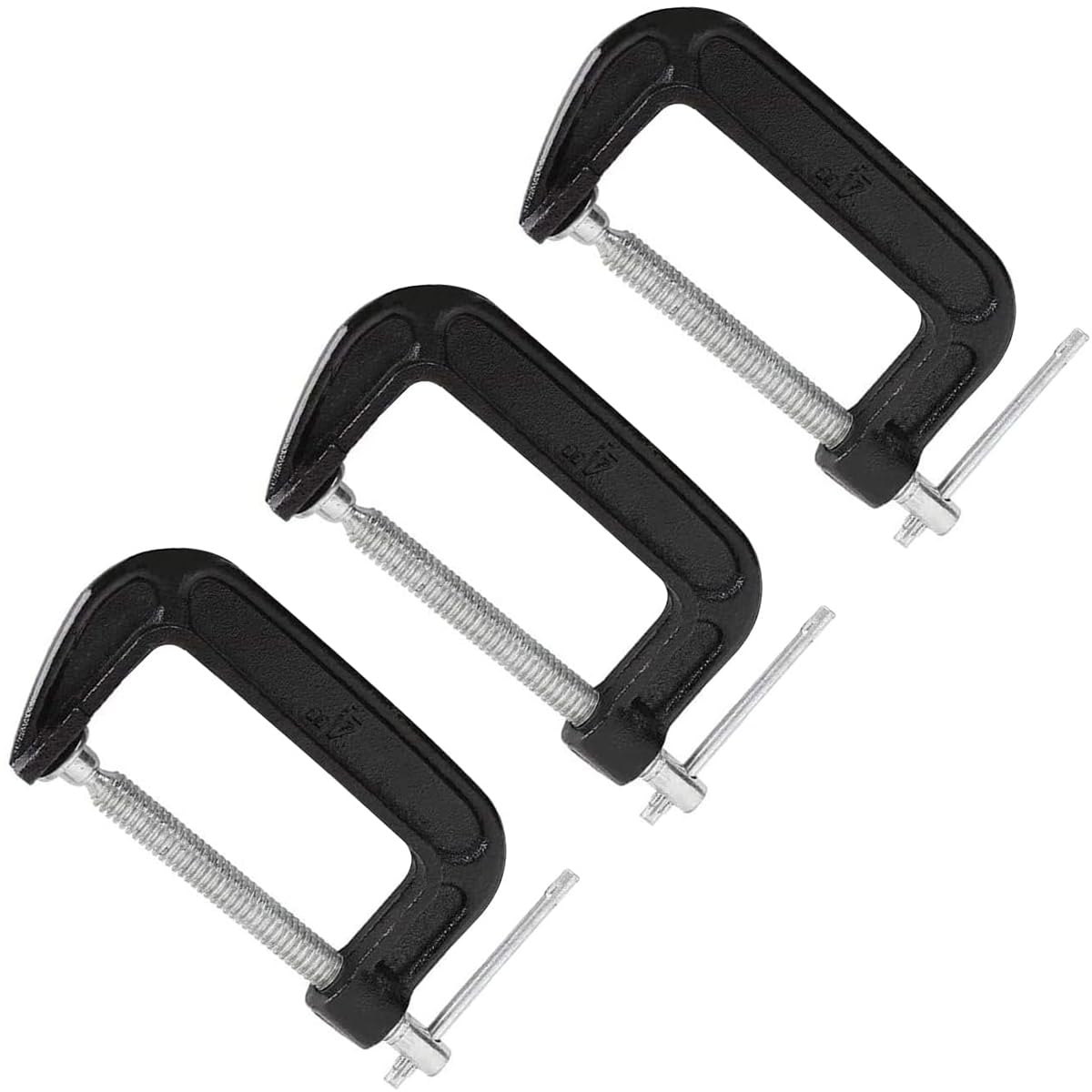 Zeromall 4 Inch C-Clamp Set, Heavy Duty Steel C Clamps, 3PCs