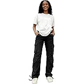 AOPCYIU Womens Cargo Pants with Pockets High Waisted Straight Leg Casual Pants Ankle Cuff
