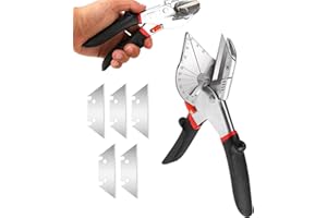 Miter Shears- Multi Angle Trunking Shears Adjustable at 45 to 135 Degree Wood Cutter Hand Tools for Cutting Soft Wood, Plasti