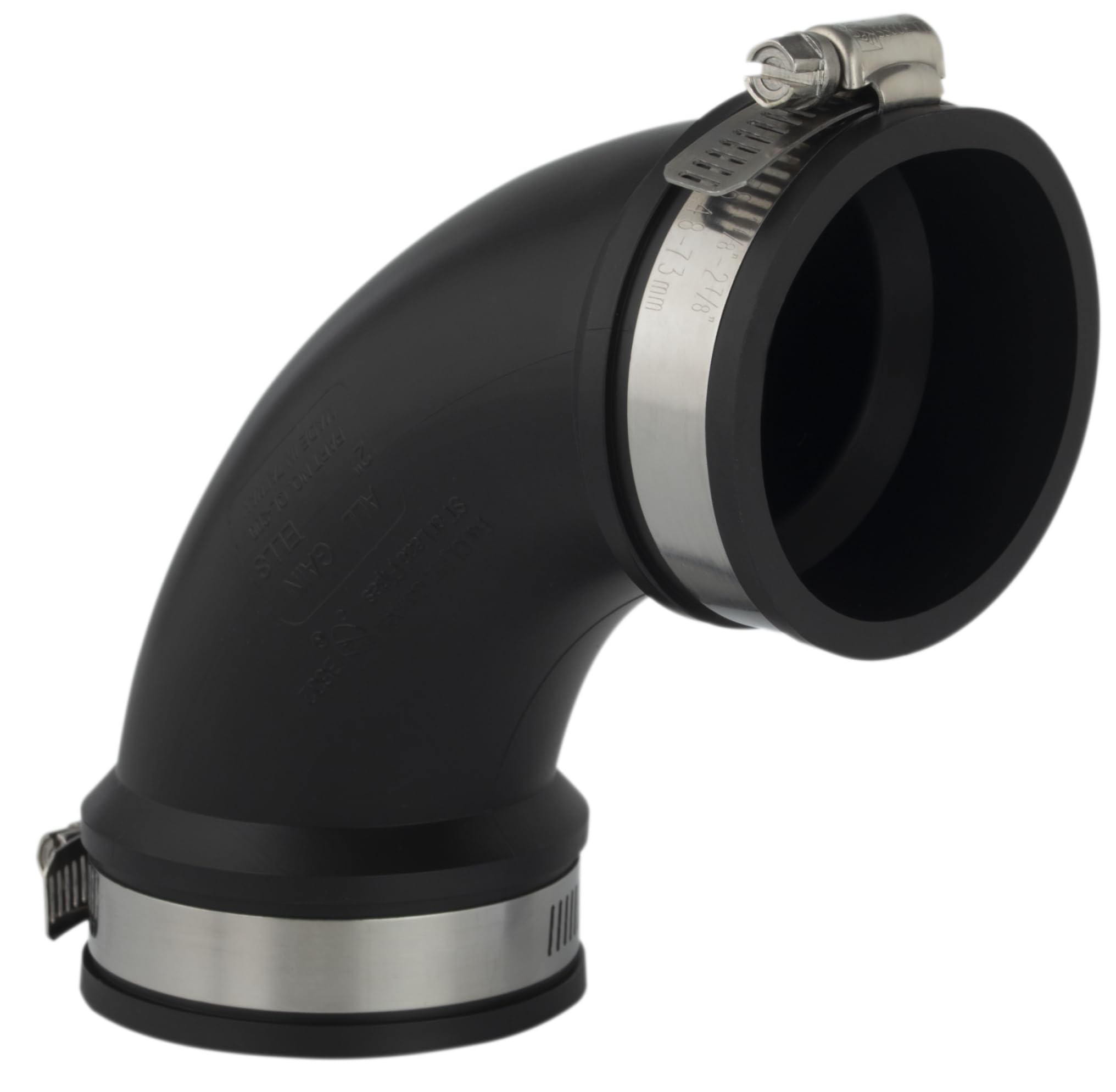 AquaForte PVC elastomer, flexible bend, 90 degrees, diameter 110 mm (clamping range 110-100 mm), extremely flexible, black