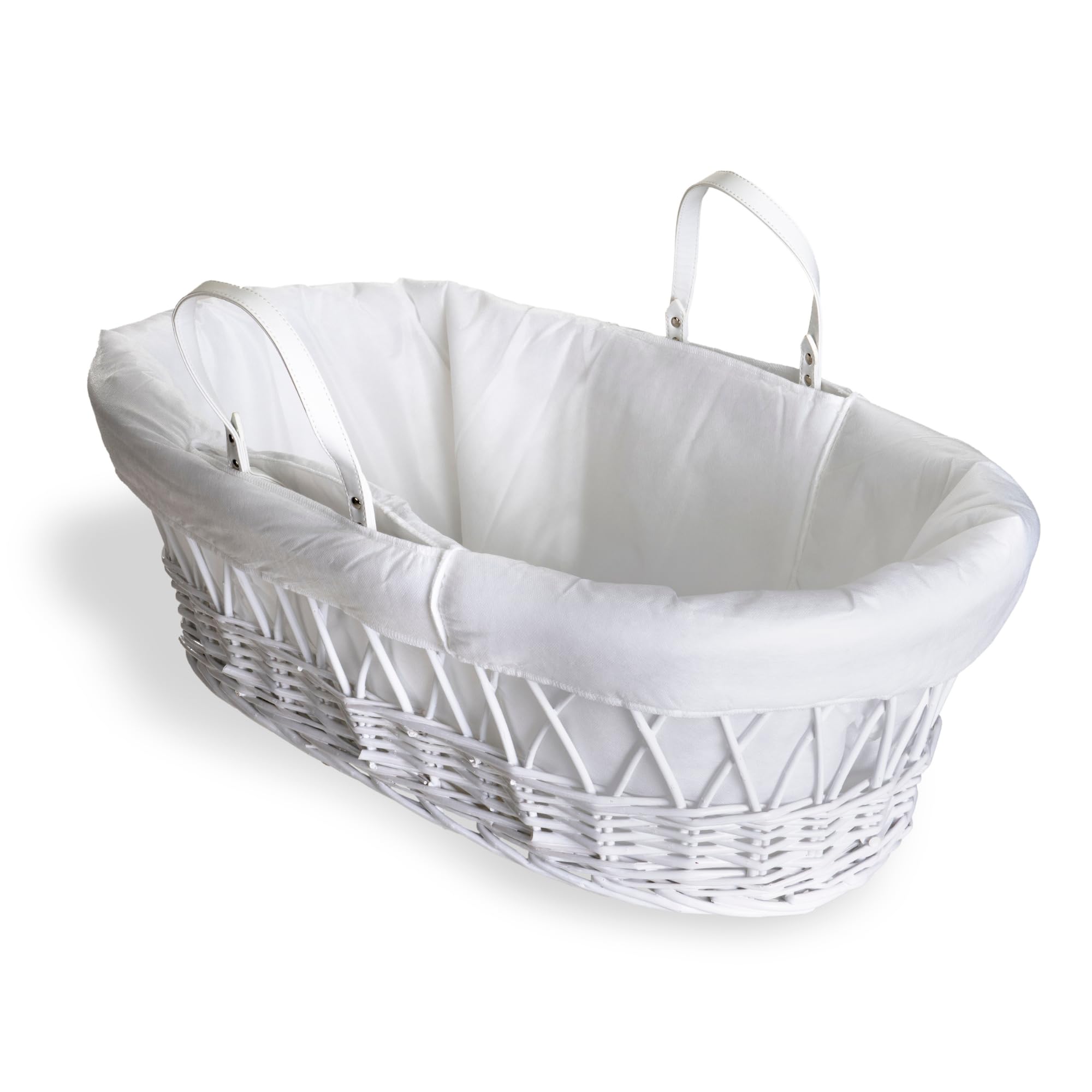 Clair de Lune Quilted Liner for Moses Baskets (White)